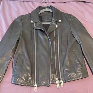 All Saints 2-in-1 Covertible Leather Jacket - Genuine leather